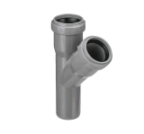 Тройник 50х40мм 45* для внутренней канализации (цвет: серый)