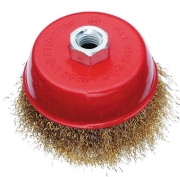 Щетка-крацовка для УШМ "чашка" волнистая проволока 75мм гайка М14