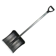 Лопата снеговая "Витязь" 380х365мм с накладкой, алюминиевым черенком и V-ручкой 