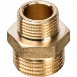 Ниппель латунный переходной наружная резьба 3/8"x1/2"