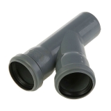 Тройник 50х50мм 45* для внутренней канализации (цвет: серый)