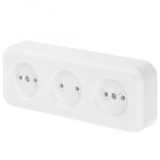 Розетка ОУ трехместная б/з, белый