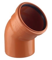 Отвод 110 мм  45* для наружней канализации (цвет: рыжий)