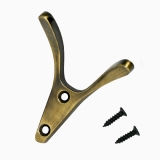 Крючок мебельный 2-х рожковый 206 AB StahlBuro (ст. бронза) 