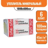 Минеральная плита ИЗБА Стандарт 1000х600х100мм пл.45 (0,36м3) 