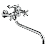 Смеситель Haiba д/ванны HB2619-2 с длин. излив.L-35 см и переключ. в корп, Латунь