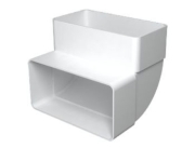 Колено вертикальное пластик 90°, 60х120, 60120КВП