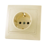 Розетка СУ одинарная с/з, слоновая кость