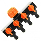 Планка-адаптер распределительная с 4мя запорными кранами 3/4"