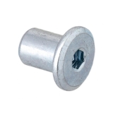 Гайка-втулка плоск. М6х12 белый цинк (уп. 4 шт)*