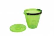 Ведро пищевое 5 л с крышкой (цвет: зеленый)