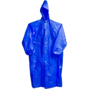 Дождевик на кнопках с капюшоном 115см, 60 Мкрн, синий