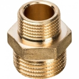 Ниппель латунный переходной наружная резьба 3/8"x1/2"