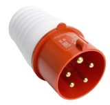 Вилка силовая прямая 32A 380B 3P+PE+N IP44