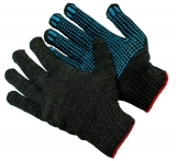 Перчатки Х/Б двойные с ПВХ накраплением черные (10пар) 