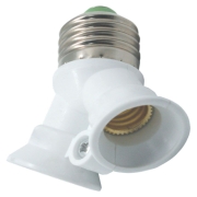 Переходник с цоколя Е27 на 2хЕ27 белый/черный