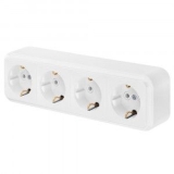 Розетка ОУ четырехместная с/з, белый