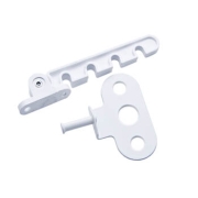 Ограничитель открывания д/пласт. окон 4-х позицион с метал держ, метал.заклепка (бел) 