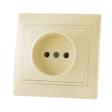 Розетка СУ одинарная б/з, слоновая кость