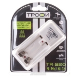 Компактное зарядное устройство R03/R6x2/1 (ток 120mA) инд., черный Трофи з/у TR-920
