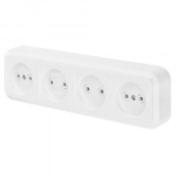 Розетка ОУ четырехместная б/з, белый