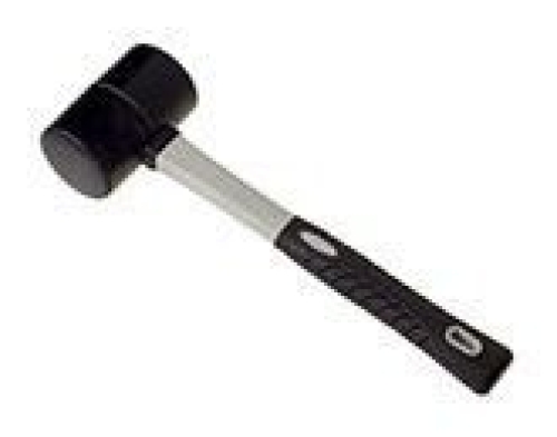 Киянка из черной резины фиберглассовая рукоятка 230г (Hardax)