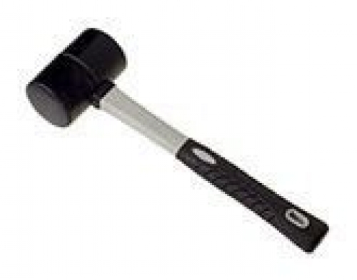 Киянка из черной резины фиберглассовая рукоятка 230г (Hardax)