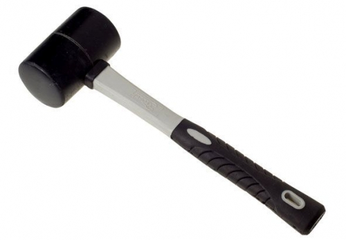 Киянка из черной резины фиберглассовая рукоятка 230г (Hardax)