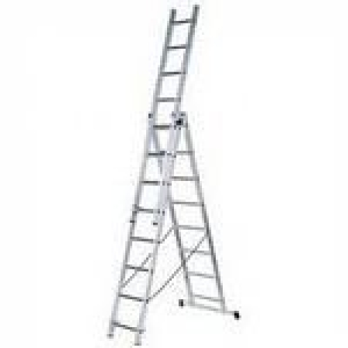 Лестница трехсекционная универсальная алюминиевая 13 ступеней
