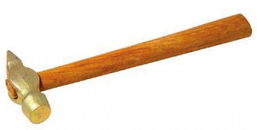 Молоток слесарный, деревянная рукоятка, круглый боек, 200 г