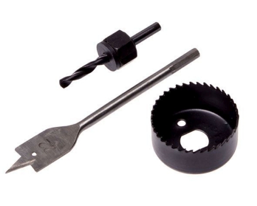 Набор для врезки замков 3 предмета: перов. сверло, коронка 48мм, центрир. сверло