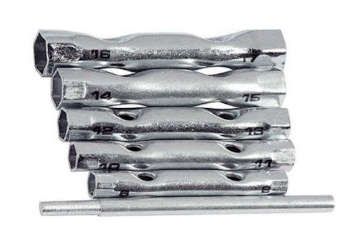 Набор ключей-трубок торцевых 8х17мм, вороток, сталь, 6 предметов