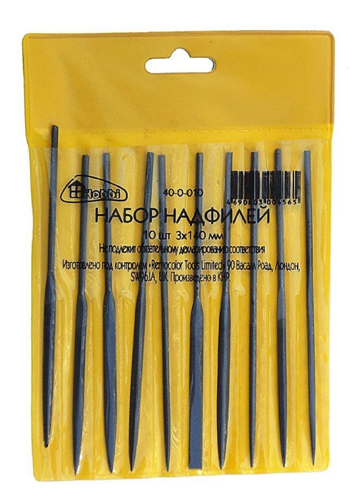 Набор надфилей 10 предметов 3x140 мм рукоятки ПВХ