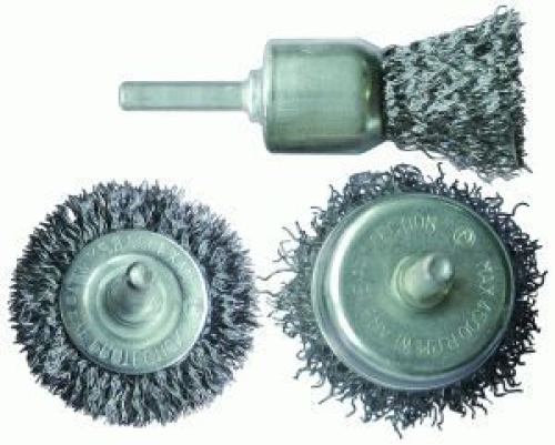 Набор щеток-крацовок для дрели со шпилькой 3 предмета