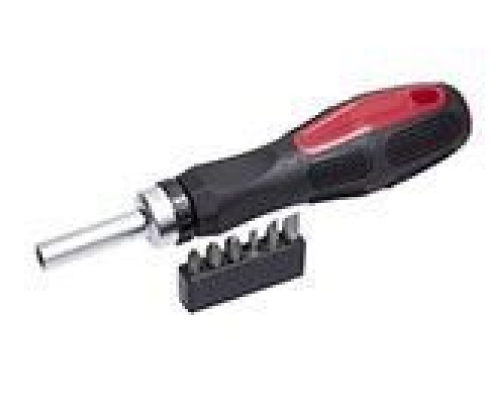 Отвертка реверсивная с набором бит 6 предметов: РН 1,2,3, SL3,5,7 CrV