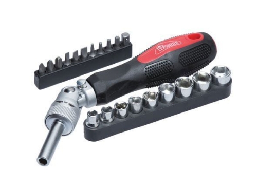 Отвертка реверсивно-рычажная с набором бит 20 предметов