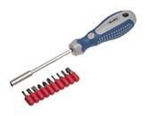 Отвёртка-держатель бит 11 насадок