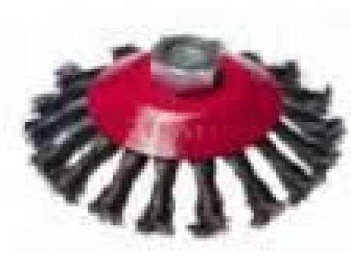 Щетка-крацовка для УШМ "тарелка" крученая проволока 125мм присоединительная гайка М14 60шт