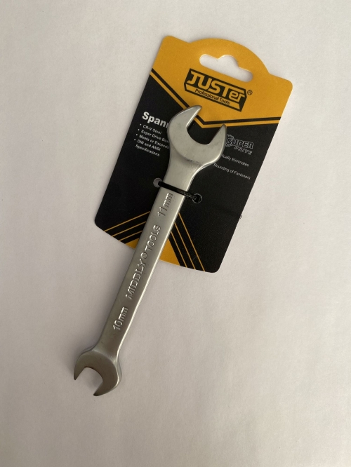 Ключ гаечный рожковый Cr-v матовая полировка 10х11мм