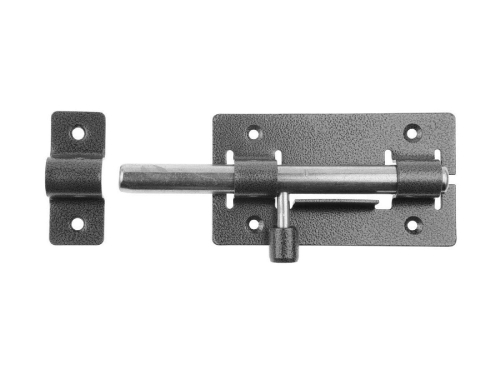 Задвижка дверная, цилиндрический движок 140мм серебро ЗД-01