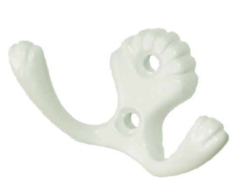 Крючок-вешалка №33 с полимерным покрытием, белая