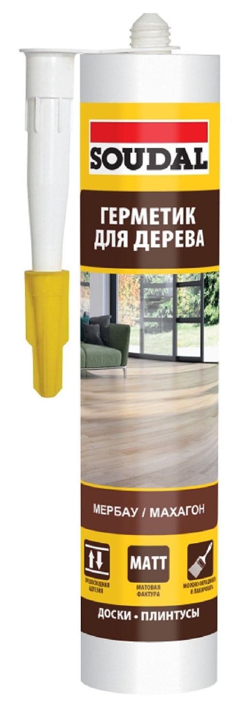 Герметик Соудал акриловый паркетный махагон 280 мл 116556
