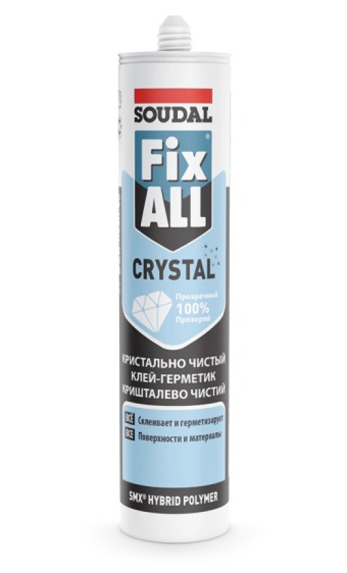 Клей-герметик Соудал Фикс Алл Кристал прозрачный 290 мл 119130