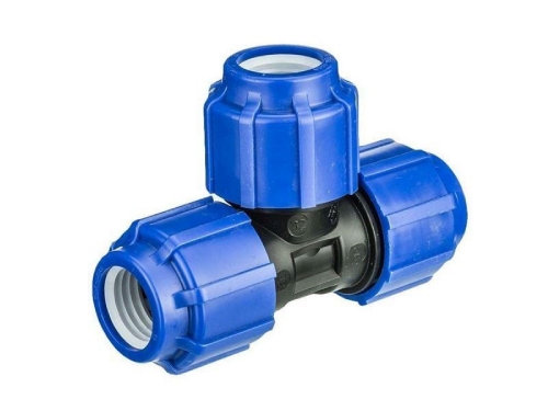 Тройник 25мм, компрессионный, для ПЭ труб,