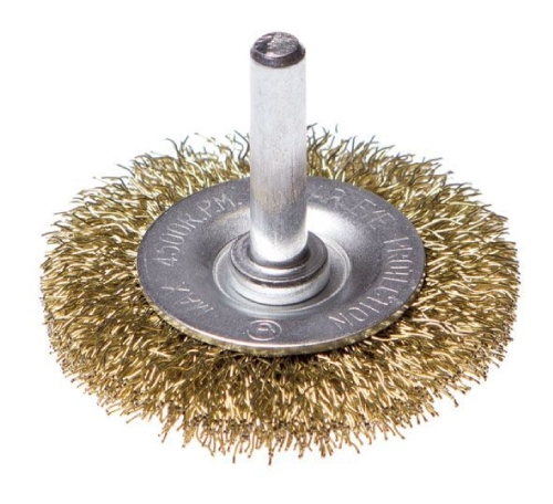 Щетка-крацовка для дрели со шпилькой дисковая 75 мм