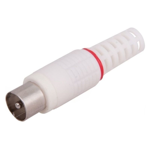 ШТЕКЕР TV Пластик Без пайки Белый прямой