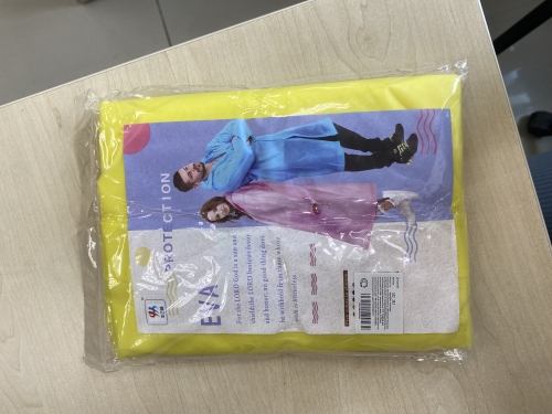 Дождевик на кнопках с капюшоном 115см, 60 Мкрн, синий