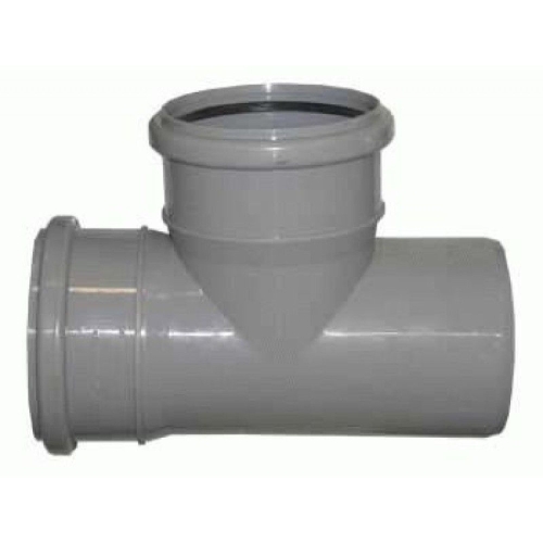 Тройник 110х110мм 90* для внутренней канализации (цвет: серый)