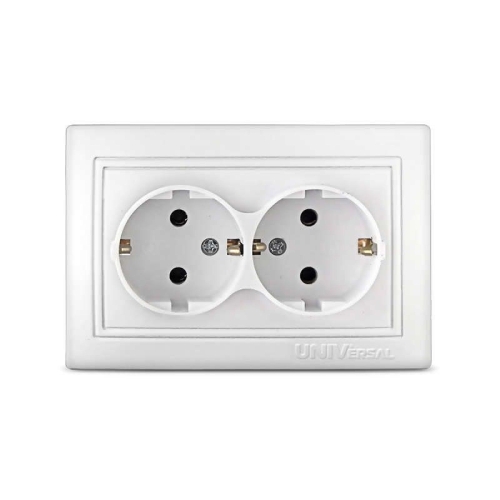 Розетка СУ двойная с/з, белый