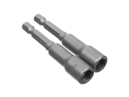 Биты с торцевыми головками сталь CrV, 1/4" Е, 6мм - 45 мм, 2 шт.